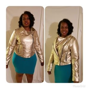 Platinum gold motorcycle jacket